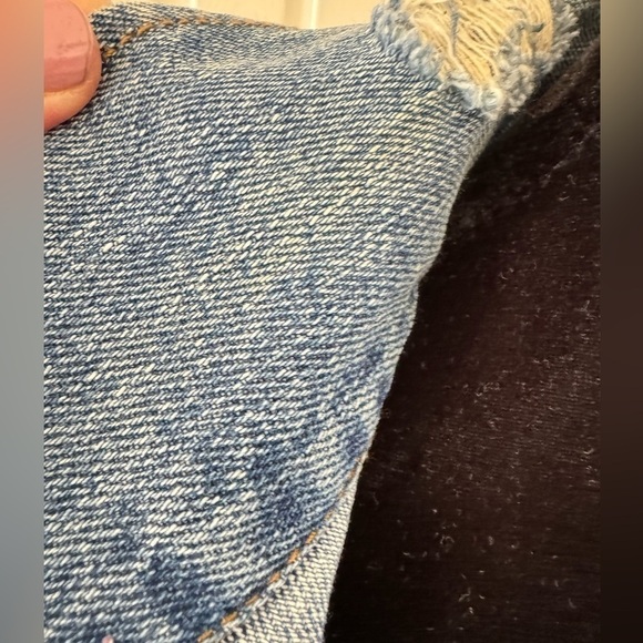 Pistola Size S Denim Jean Jacket Button Down Cotton Pockets Distressed Cropped - Picture 12 of 12